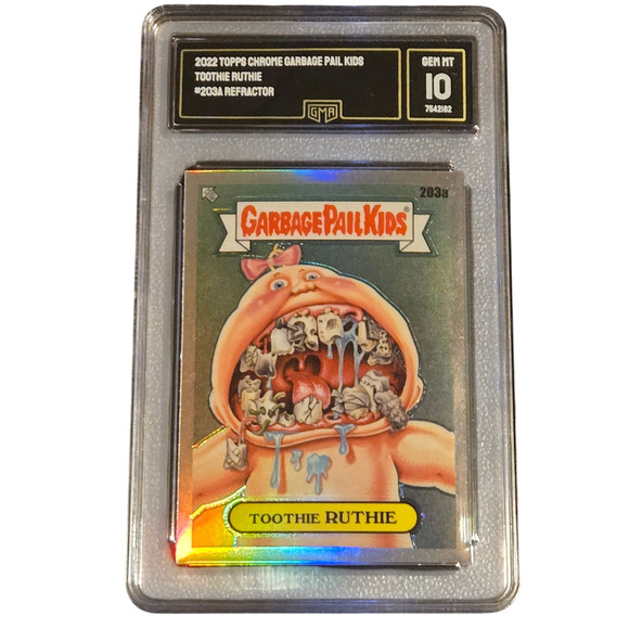 Topps Chrome Garbage Pail Kids 2022 Toothie Ruthie #203a Refractor GMA 10 Graded - Picture 1 of 2